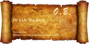 Orlik Bajnok névjegykártya